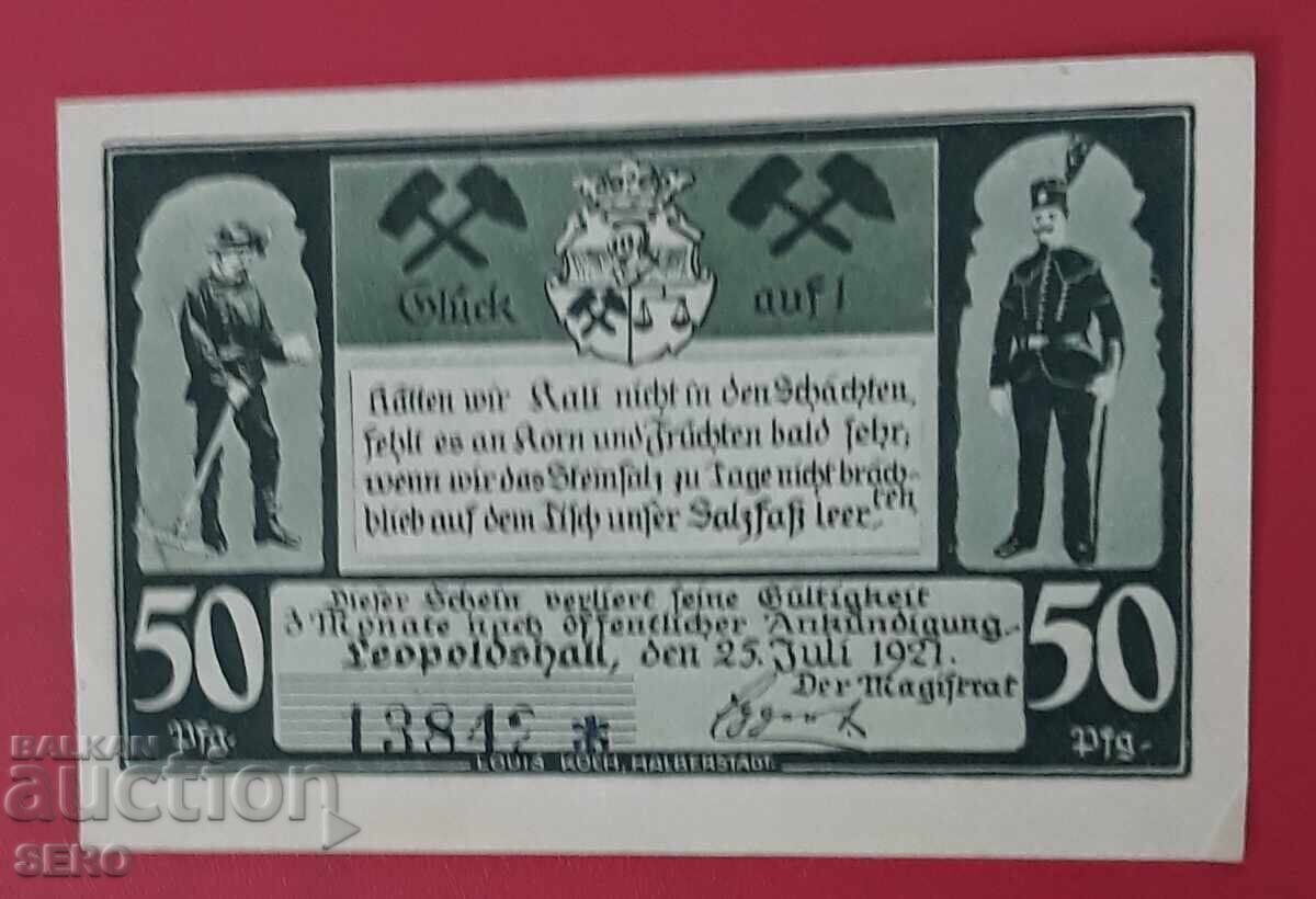 Banknote - Germany - Saxony - Leopoldshall - 50 Pfennig 1921