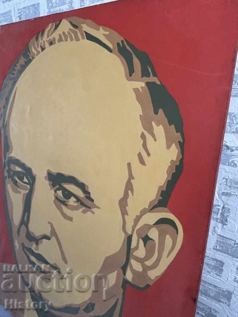Huge portrait of Todor Zhivkov – oil on canvas with price € 130.00 | 254.26 BGN