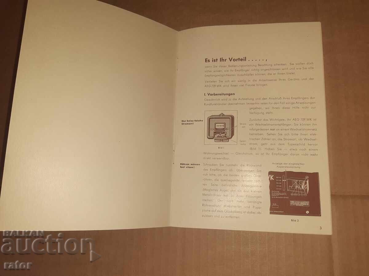 Auction Vintage advertisement, brochure and documents for AEG radio - 1940 Auction Vintage advertisement, brochure and documents for AEG radio - 1940