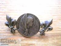 Antique Silver-Plated Brooch "Joan of Arc" - France