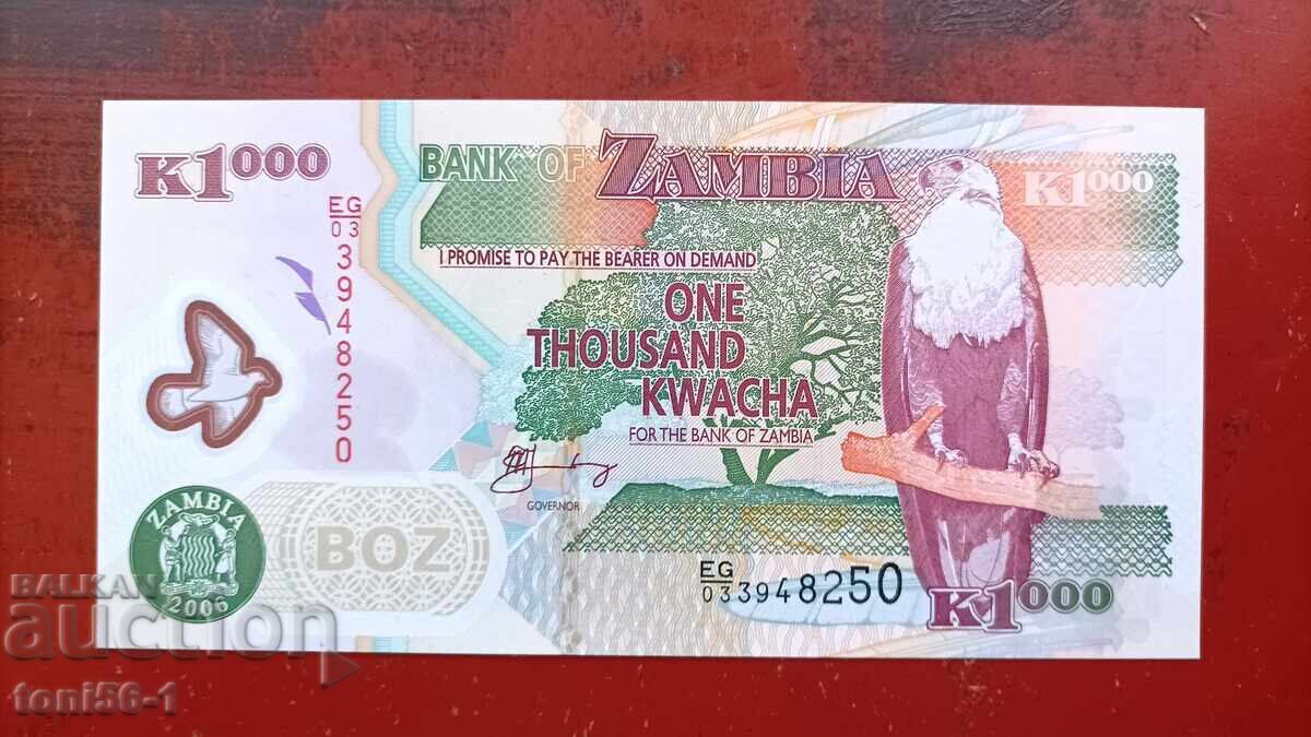 Замбия 1000 квача 2006  UNC - полимер