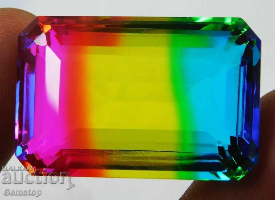 NR! 105.55 ct natural tourmaline emerald cut! with price € 0.01 | 0.02 BGN