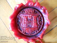 Large wax seal panel - coat of arms of the city of Wels - Austria