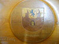 Wooden plate-plaque - coat of arms of the city of Weißenfels (Germany)