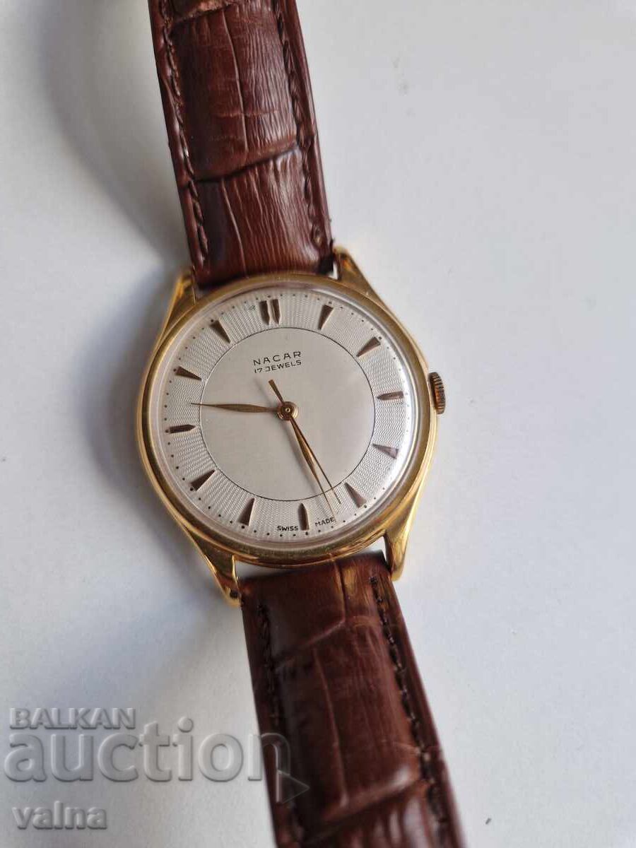 Аукцион NACAR, 17 rubis, SWISS MADE - NOS! ТОП! Налична кутия!