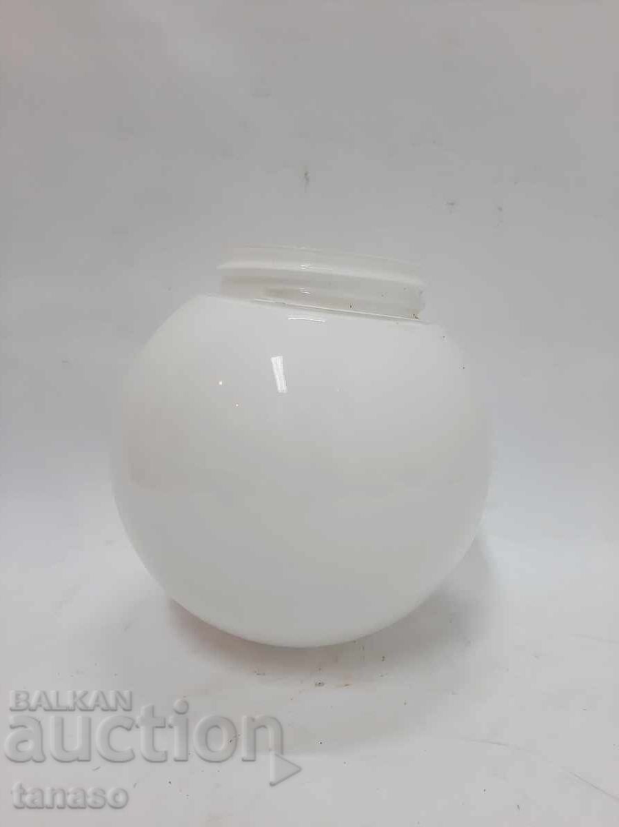 Ретро стъклен абажур – бял глобус – 14 × 16 см – 540 g - 5