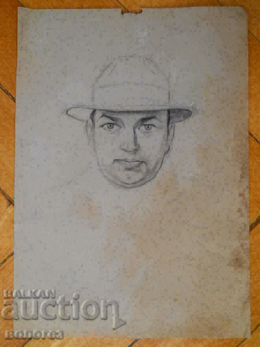 Drawing by the artist Asen Popov (1895 - 1976)