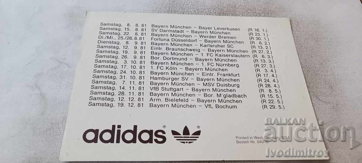 FC Bayern Munchen 1981 postcard with price € 1.43 | 2.80 BGN
