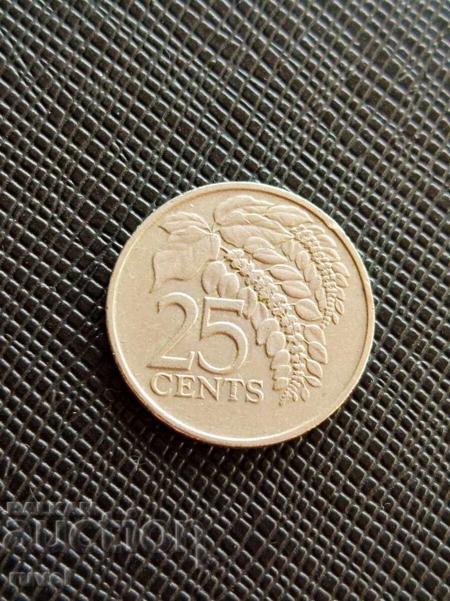 Trinidad and Tobago 25 cents, 1977