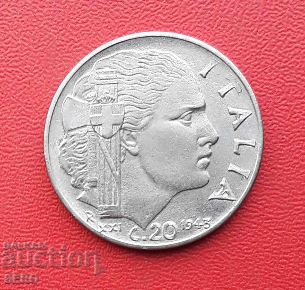 Italy - 20 Centesimi 1943 Year XXI Italy - 20 Centesimi 1943 Year XXI