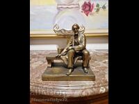 Страхотна антикварна бронзова фигура статуетка Линкълн