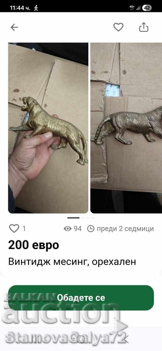 Прекрасна антикварна английска бронзова фигура статуетка - 7