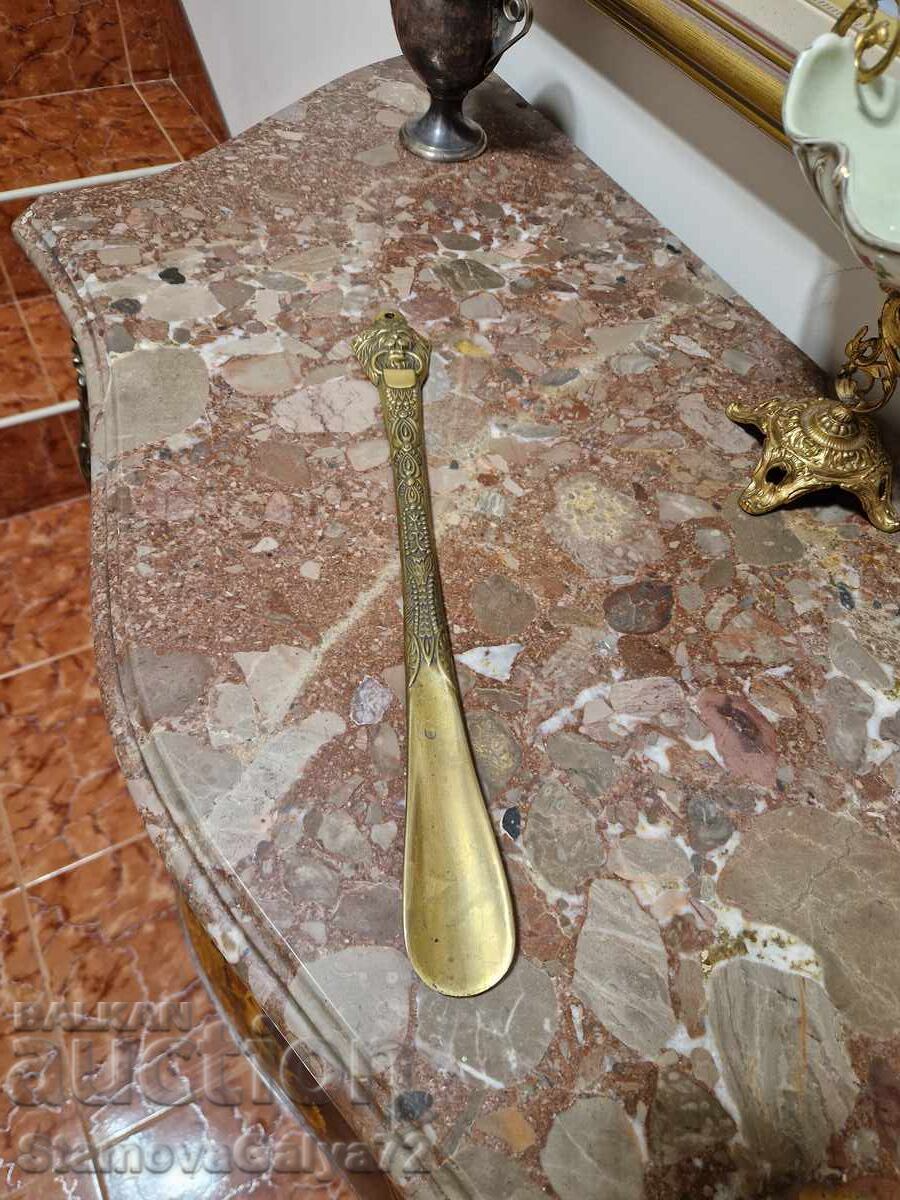 Great antique bronze English shoehorn