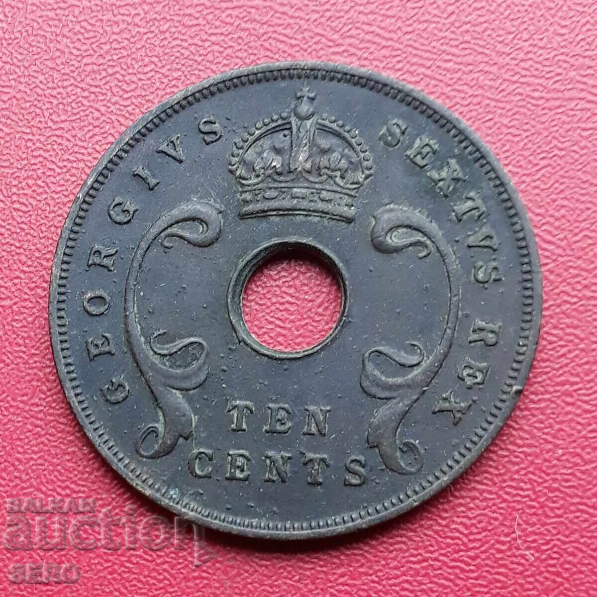 Британска Източна Африка-10 цента 1949 с цена € 2.31 | 4.52 лв.