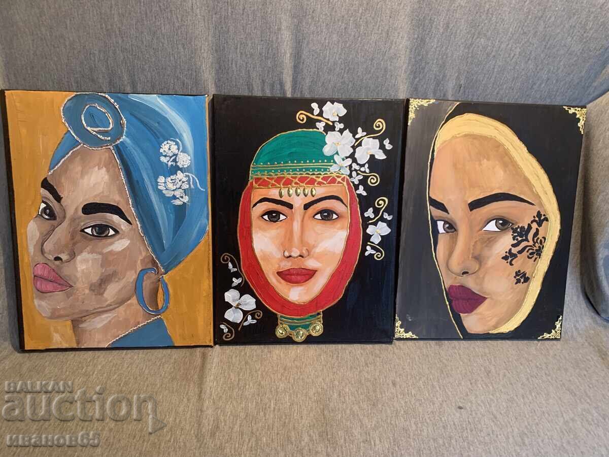 Paintings, portraits of girls