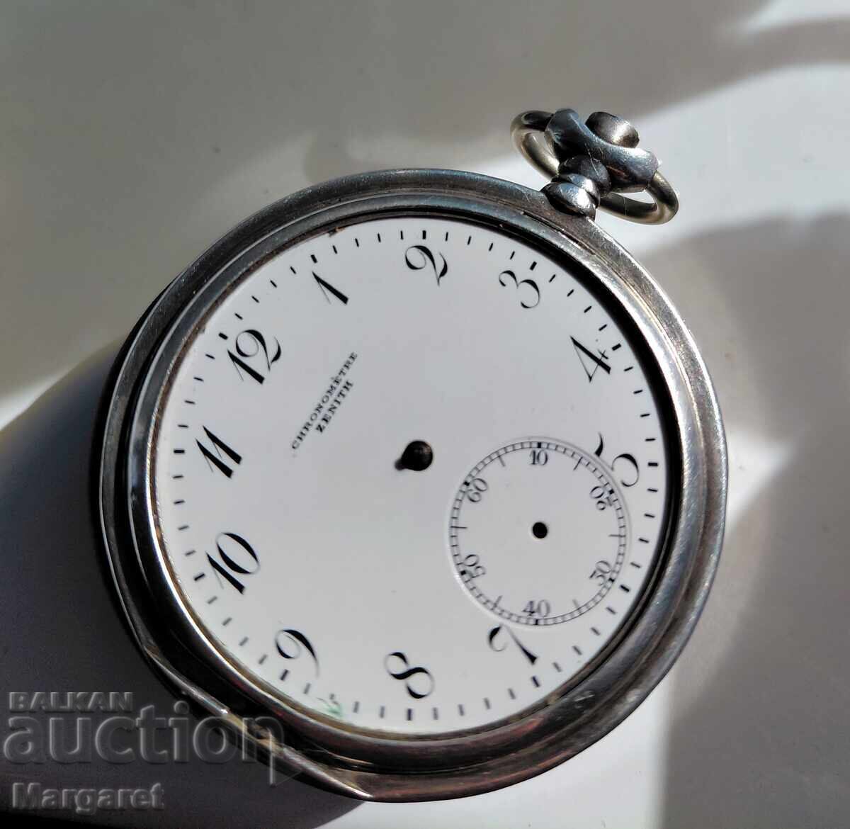 Ασημένιο ρολόι τσέπης Zenith μη λειτουργικό