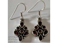 Vintage silver earrings with garnets