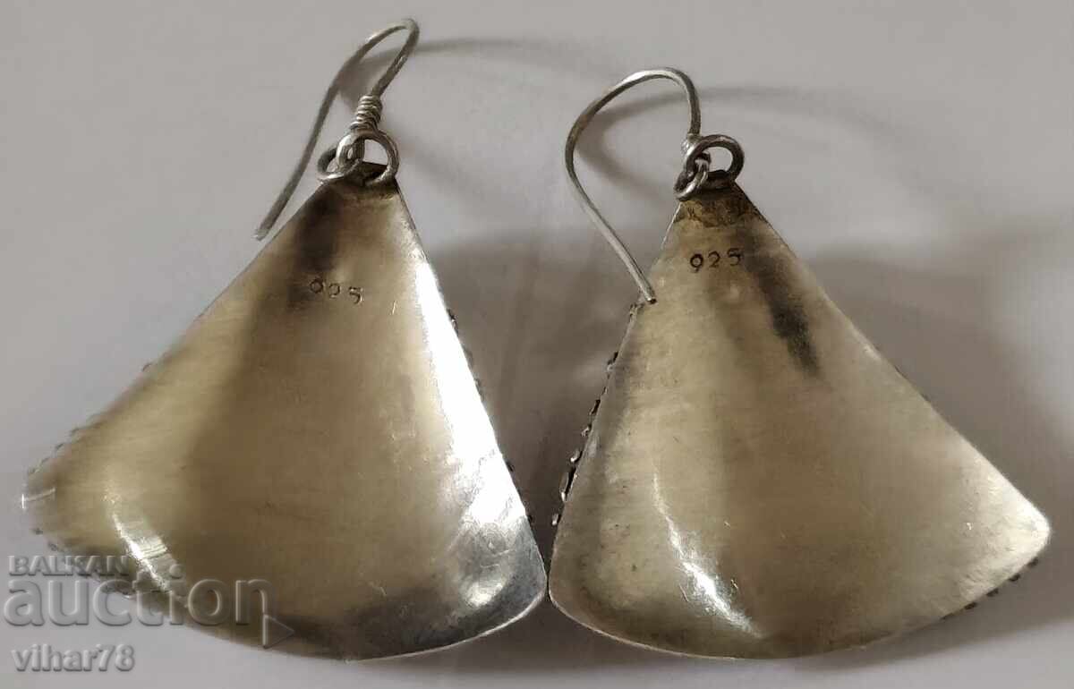 Vintage silver earrings with garnets - 6