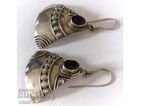 Vintage silver earrings with garnets