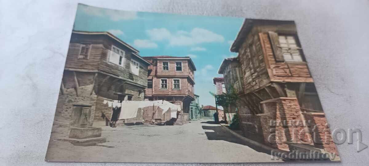 Пощенска картичка Созопол Старинна архитектура 1961