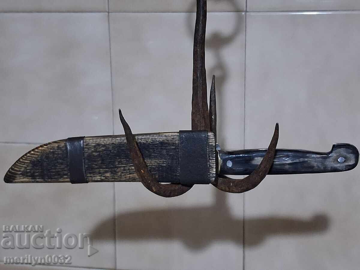 Доставка на Стар нож примитивна гравюра кания чирени биволски рог острие Доставка на Стар нож примитивна гравюра кания чирени биволски рог острие