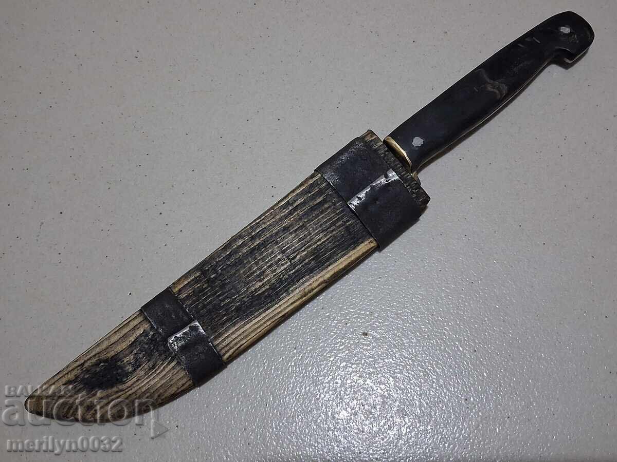 Стар нож примитивна гравюра кания чирени биволски рог острие - 7 Стар нож примитивна гравюра кания чирени биволски рог острие - 7