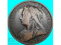 Great Britain 1 Penny 1899 Victoria 30mm bronze