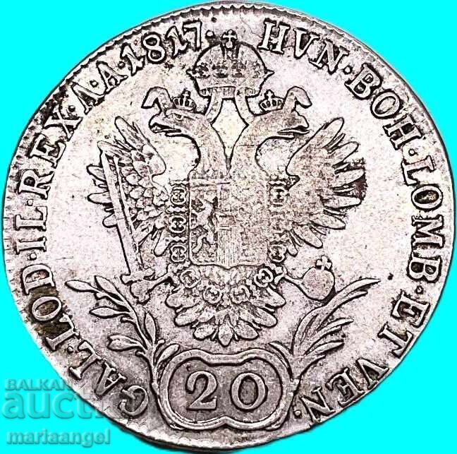 20 κρόιτσερ 1817 Αυστρία Α - Βιέννη Φραγκίσκος ασήμι - 6 20 κρόιτσερ 1817 Αυστρία Α - Βιέννη Φραγκίσκος ασήμι - 6