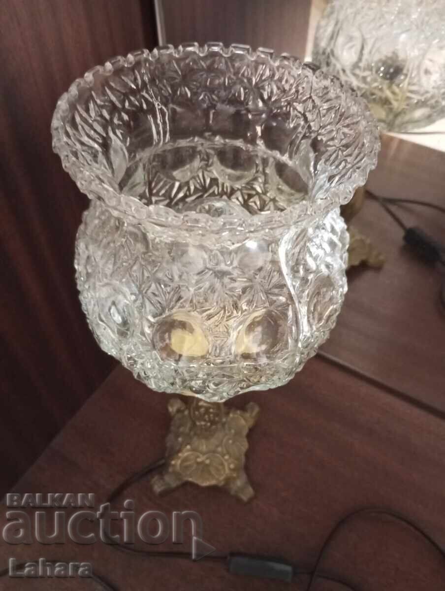 Antique bedside, table lamp bronze and glass with price € 27.00 | 52.81 BGN Antique bedside, table lamp bronze and glass with price € 27.00 | 52.81 BGN