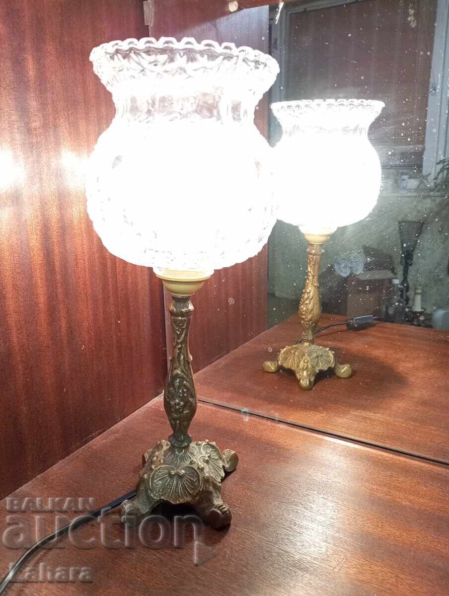Delivery of Antique bedside, table lamp bronze and glass Delivery of Antique bedside, table lamp bronze and glass