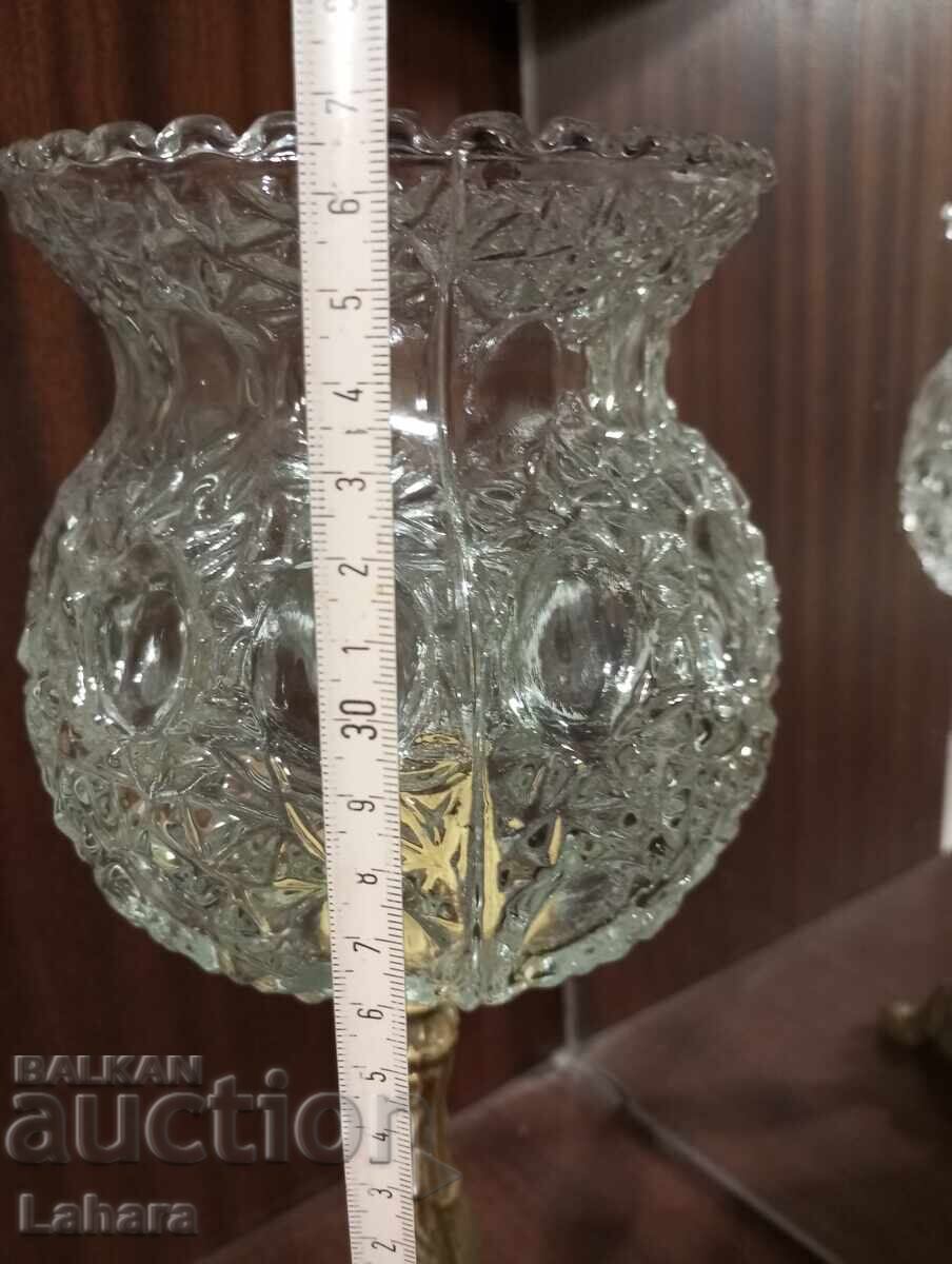 Antique bedside, table lamp bronze and glass - 5 Antique bedside, table lamp bronze and glass - 5