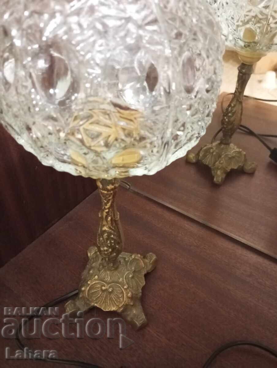 Antique bedside, table lamp bronze and glass - 7 Antique bedside, table lamp bronze and glass - 7