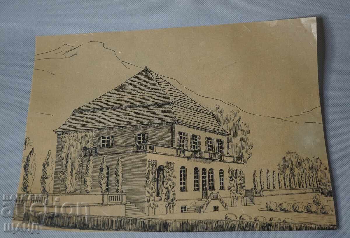 Стара Майсторска рисунка графика скица на къща Стара Майсторска рисунка графика скица на къща