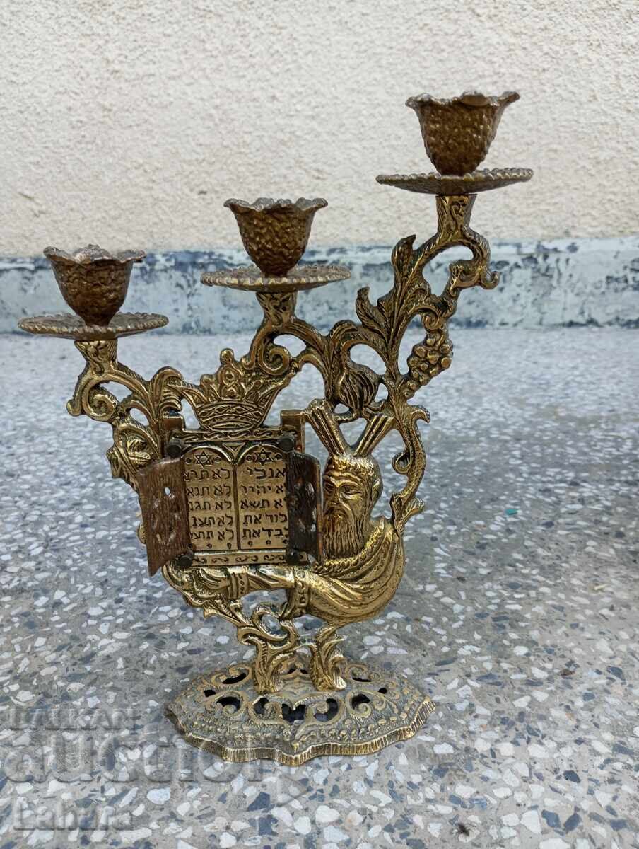 Candlestick, possibly Jewish with a prayer - 6 Candlestick, possibly Jewish with a prayer - 6