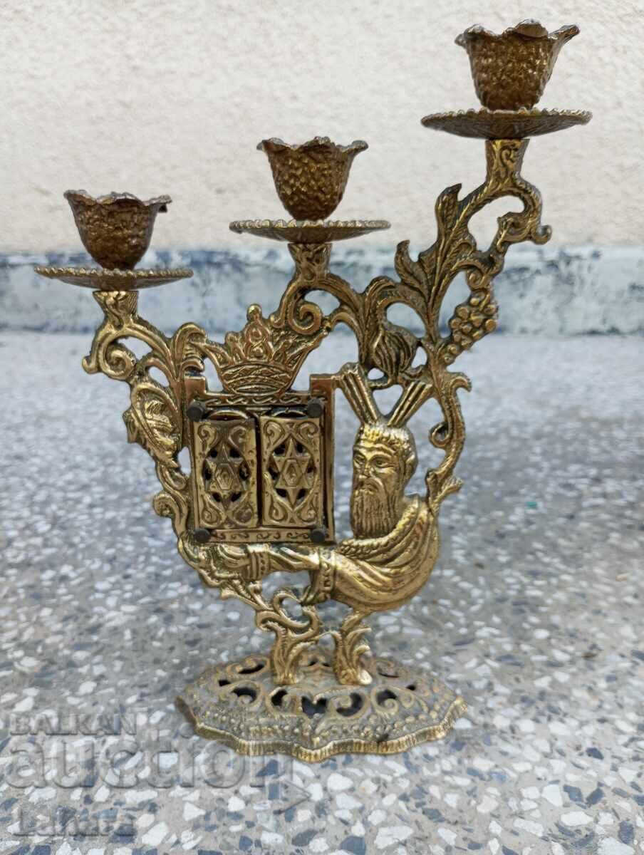 Candlestick, possibly Jewish with a prayer Candlestick, possibly Jewish with a prayer