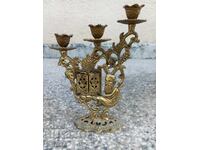 Candlestick, possibly Jewish with a prayer