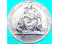 10 Lira 1947 Vatican Pius XII UNC FDS - quite rare