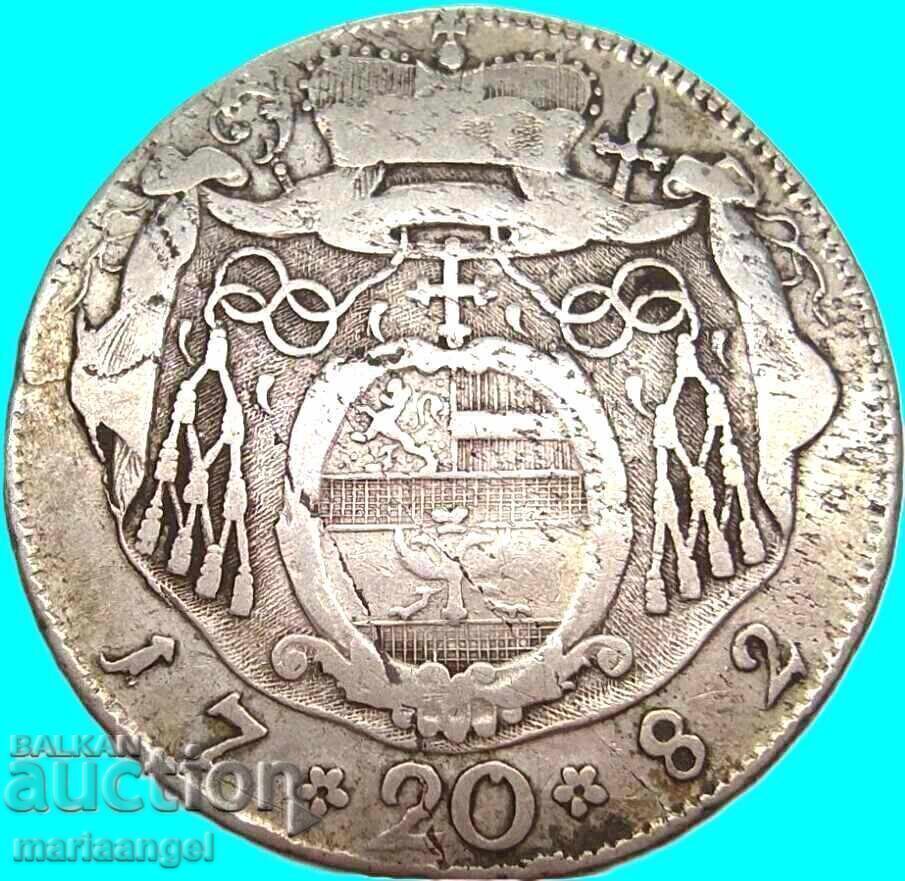 20 Kreuzer 1782 Austria Salzburg Silver - 5