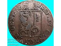 1 сол 1825 Швейцария Женева кантон SWISS билон