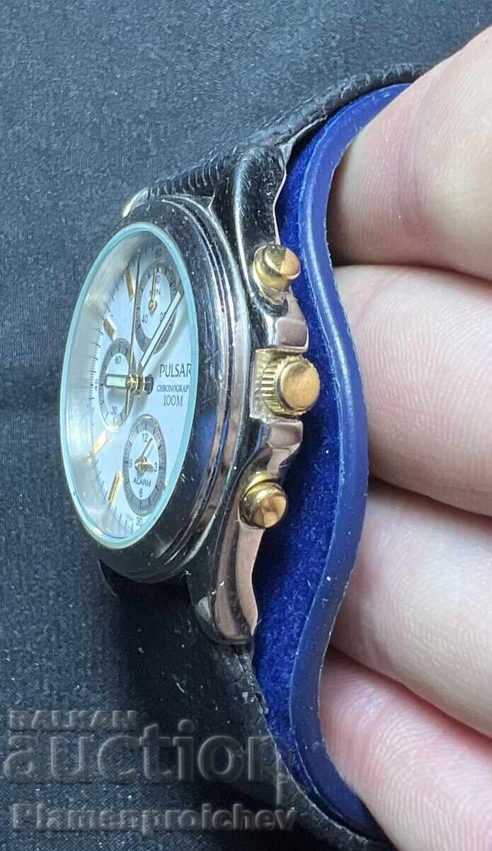 MEN'S PULSAR CHRONOGRAPH ALARM WATCH WORKING with price € 0.01 | 0.02 BGN