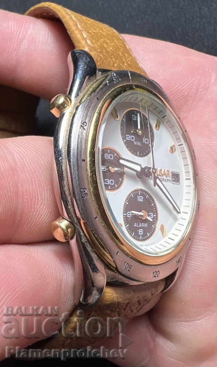 УНИКАЛЕН МЪЖКИ ЧАСОНИК PULSAR CHRONOGRAPH ALARM с цена € 0.01 | 0.02 лв.