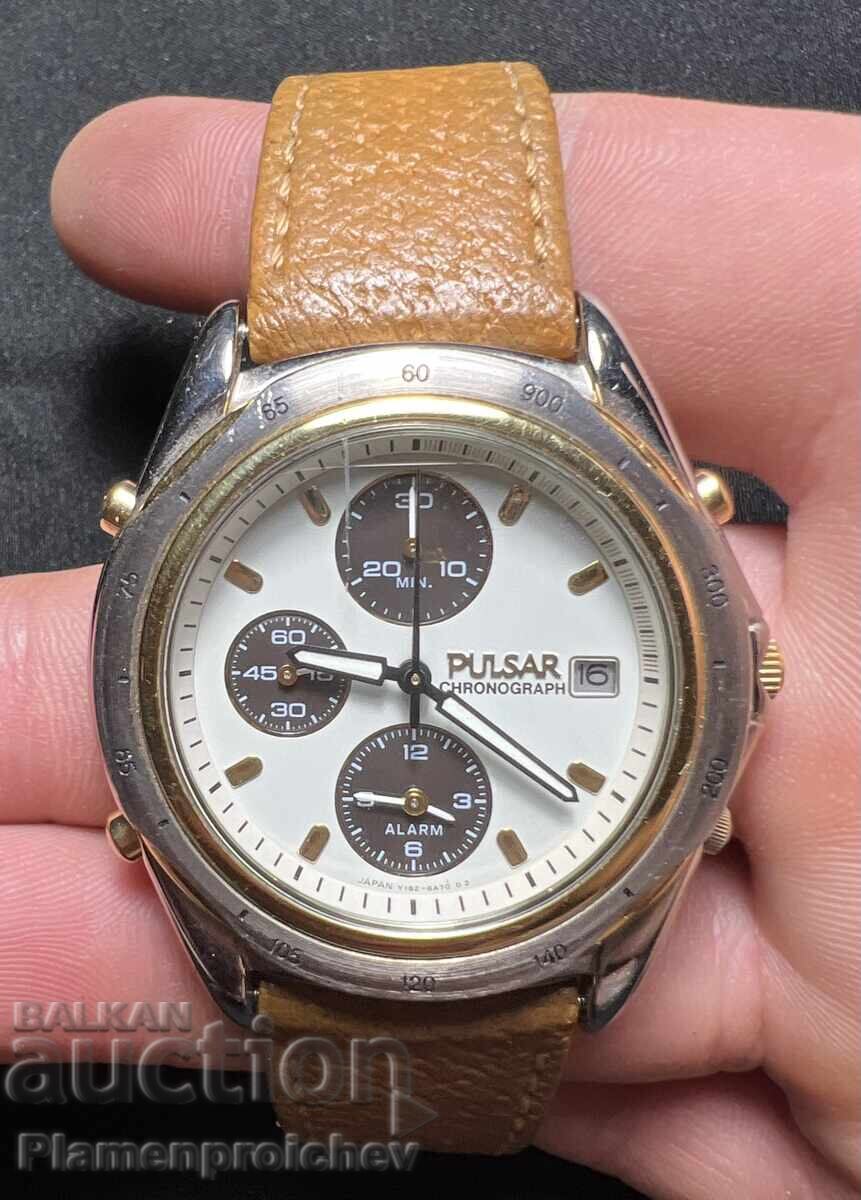 УНИКАЛЕН МЪЖКИ ЧАСОНИК PULSAR CHRONOGRAPH ALARM