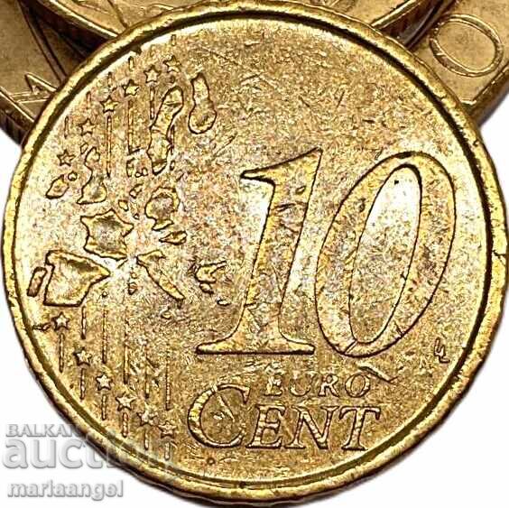 Παράδοση 10 λεπτά του ευρώ 1999 Ισπανία