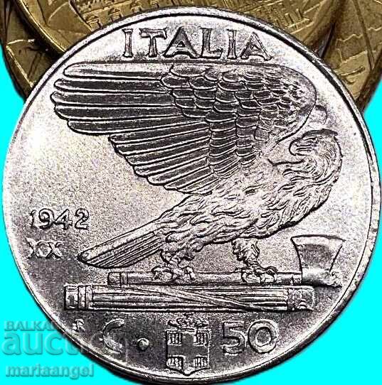Auction 50 Centesimi 1942 Italy Victor Emmanuel - rare year Auction 50 Centesimi 1942 Italy Victor Emmanuel - rare year