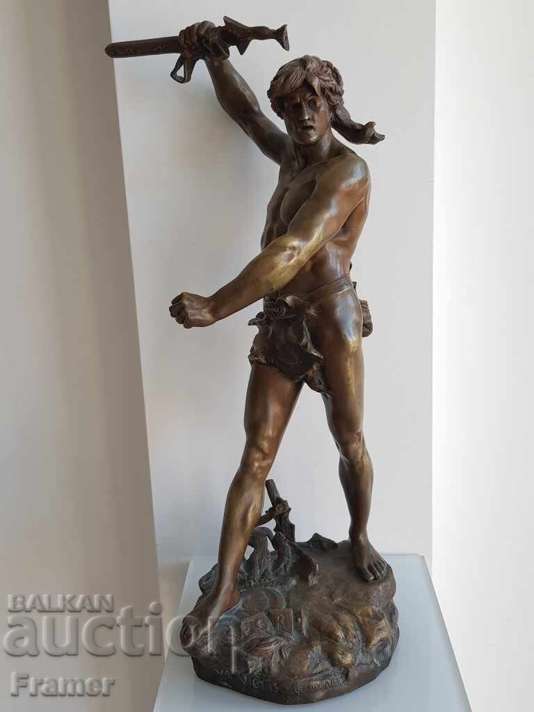 Henri Gauquié 1858-1927 Gallic chieftain Brennus bronze sculpture 1931 with price € 2700.00 | 5280.76 BGN Henri Gauquié 1858-1927 Gallic chieftain Brennus bronze sculpture 1931 with price € 2700.00 | 5280.76 BGN