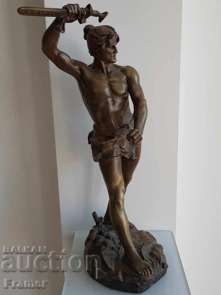 Auction Henri Gauquié 1858-1927 Gallic chieftain Brennus bronze sculpture 1931 Auction Henri Gauquié 1858-1927 Gallic chieftain Brennus bronze sculpture 1931