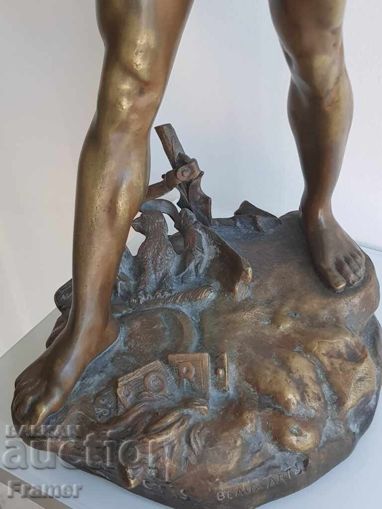 Henri Gauquié 1858-1927 Gallic chieftain Brennus bronze sculpture 1931 - 7 Henri Gauquié 1858-1927 Gallic chieftain Brennus bronze sculpture 1931 - 7