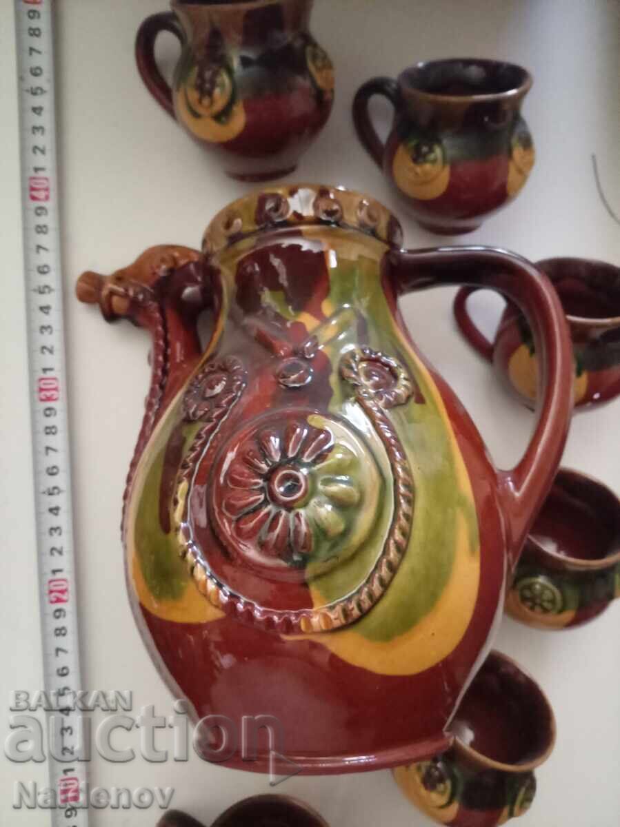 Beautiful ceramic wine set with price € 30.00 | 58.68 BGN Beautiful ceramic wine set with price € 30.00 | 58.68 BGN