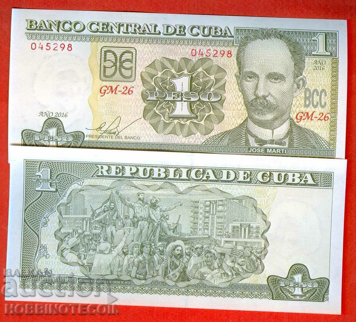 CUBA CUBA 1 Peso issue 2016 NEW UNC CUBA CUBA 1 Peso issue 2016 NEW UNC