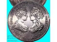Francescone 1807 Etruria Italia Karl Ludwig și Maria Aloysia